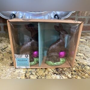 Begonia Market set of 2 faux chocolate bunny rabbits - brand new